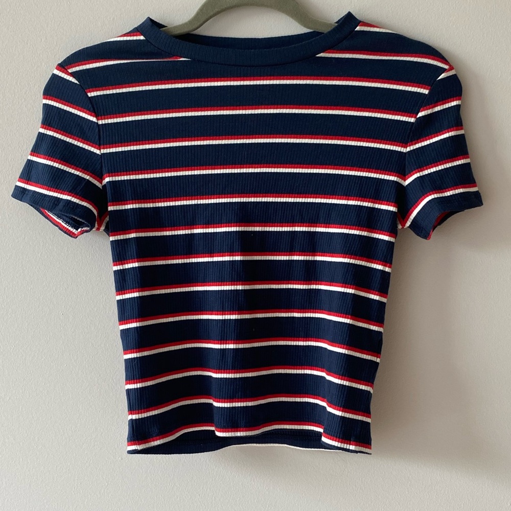 NWT Divided Ribbed Striped Tee
